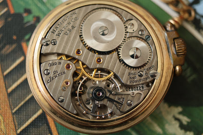 Hamilton 992B Railroad-Grade Pocket Watch, 21J, Fortune 10K GF